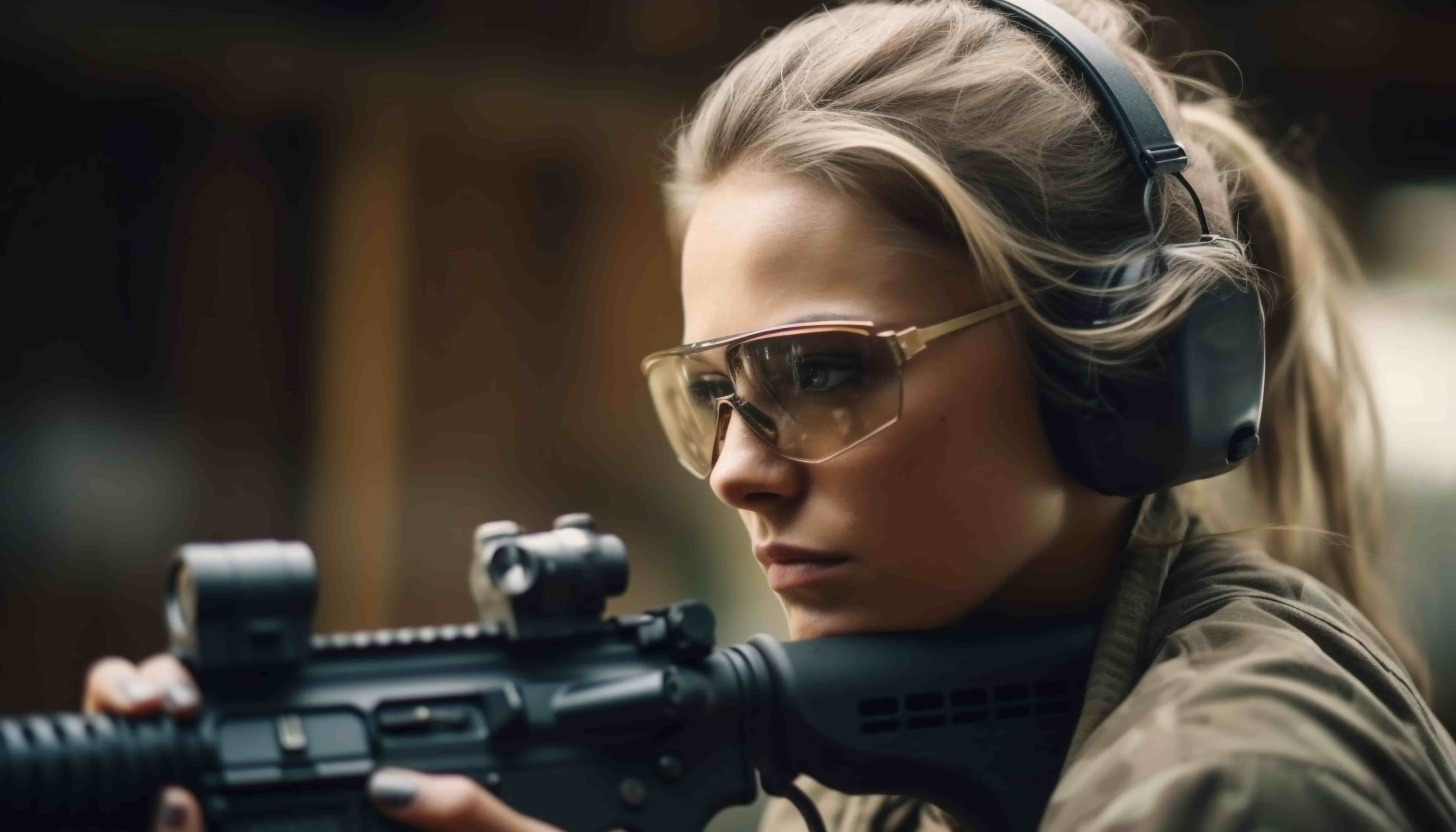 woman in protective eyewear